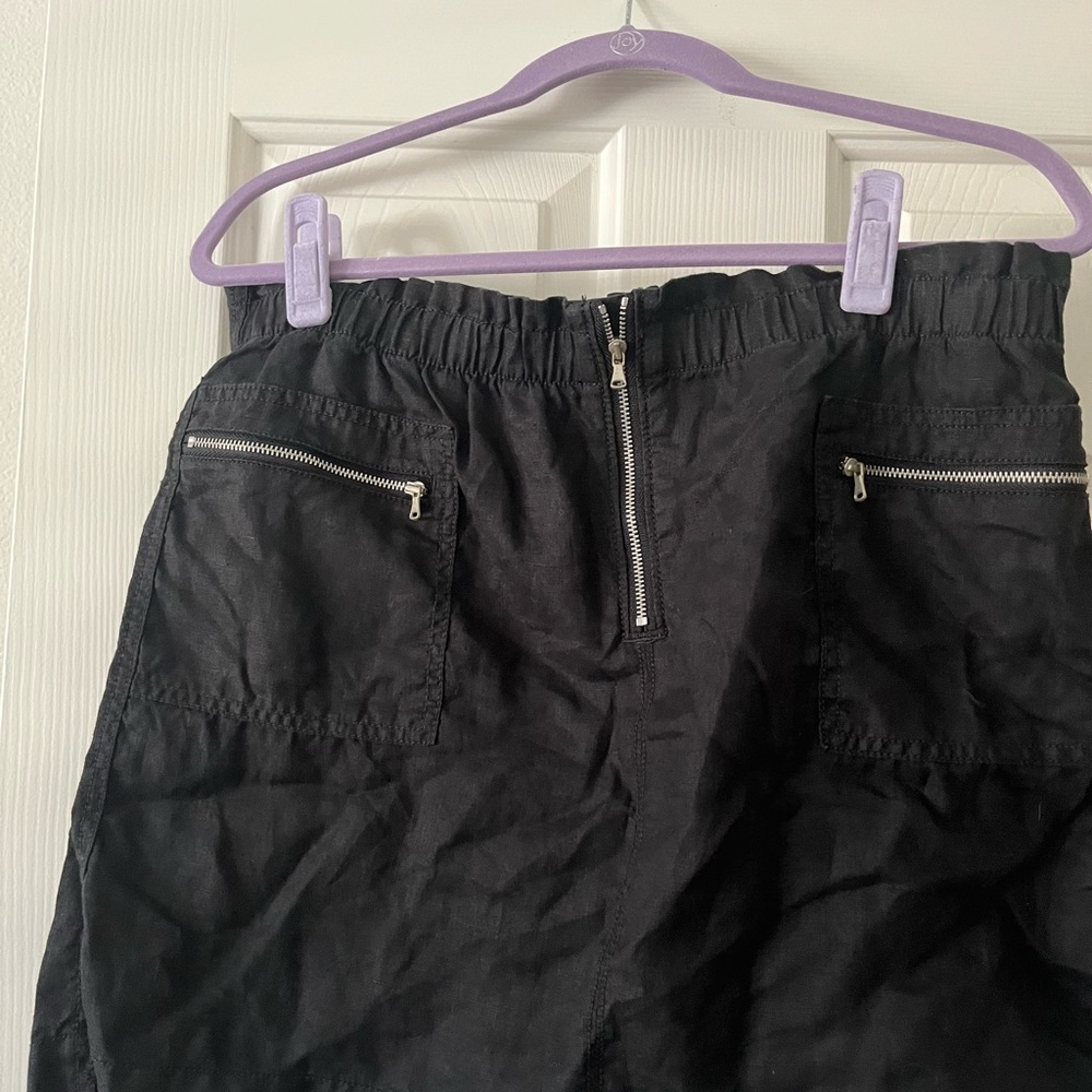 Lou & Grey Black Mini Skirt with Zipper Pockets